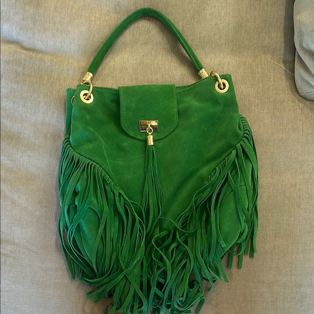 Green Fringe Handbag